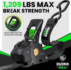 Rhino USA 4 stk Jekkestestropper 3 m 548 kg maks bruddstyrke.